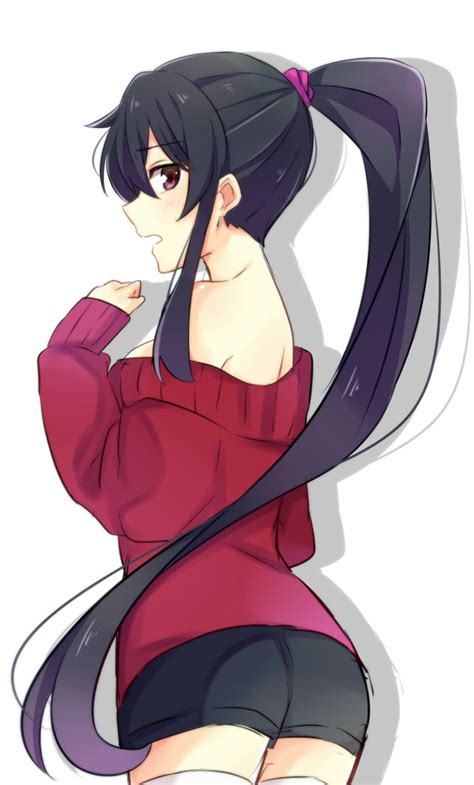 Anime Girl With Ponytail By Vanessa Whi