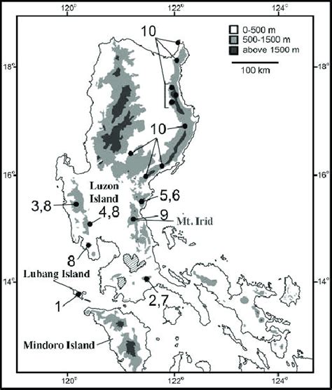 Map Of Luzon Island Philippines Showing Documented Distributions Of Download Scientific