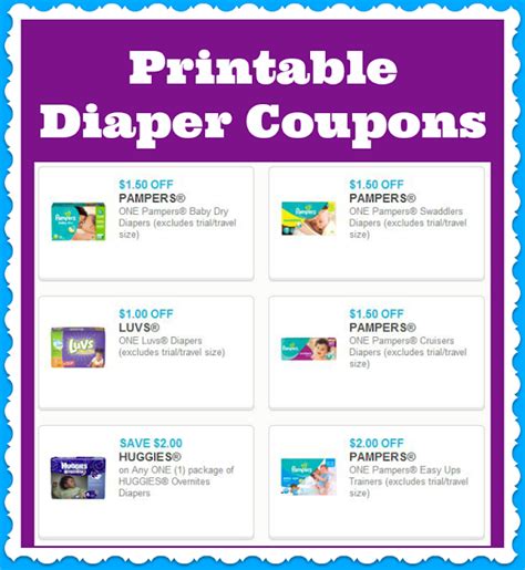 Coupons And Promo Codes Printable Diaper Coupons Pampers Huggies Luvs