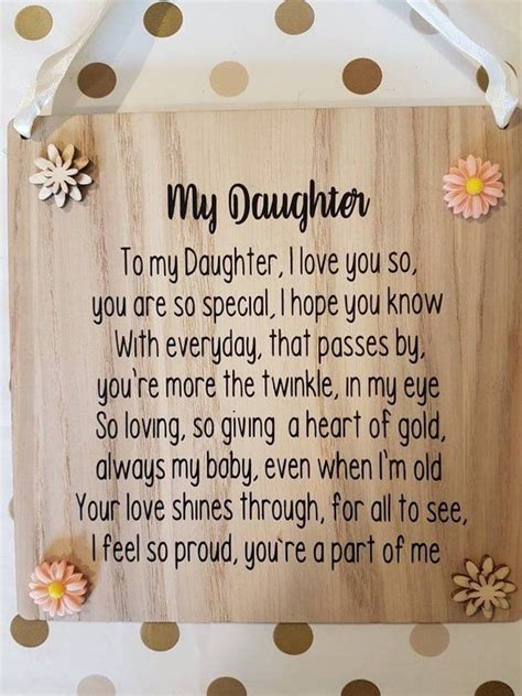 There is nothing more beautiful for a woman than being the mother of a child like you. Daughter Keepsake - Daughter Sign - Birthday Gift ...