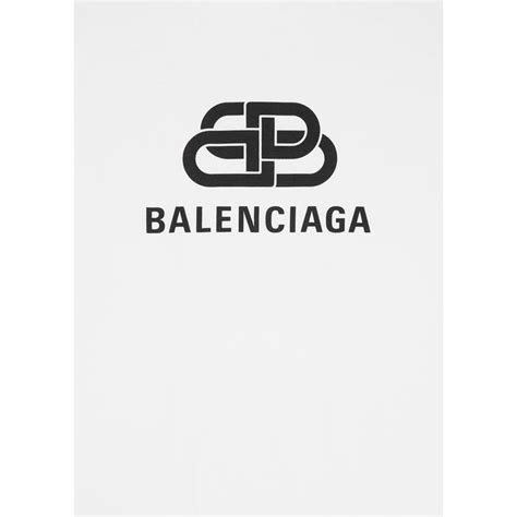 Balenciaga Bb Logo Print Cotton T Shirt In White For Men Lyst