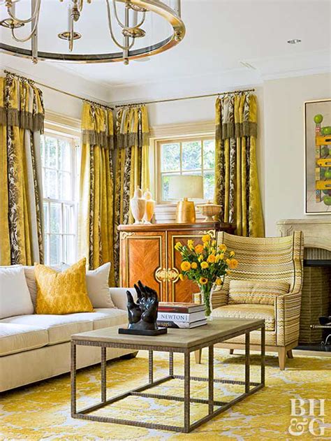 decorating ideas   yellow living room  homes gardens