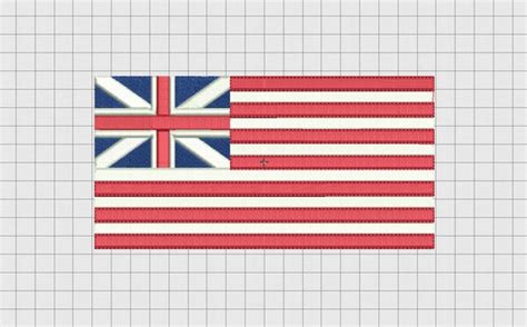 Grand Union Flag Usa 1776 Embroidery Design In 4x4 And 5x7