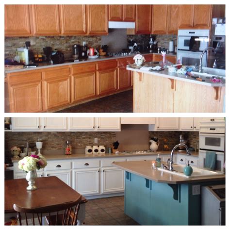 Painting Kitchen Cabinets Before And After Inspirations Decorqt