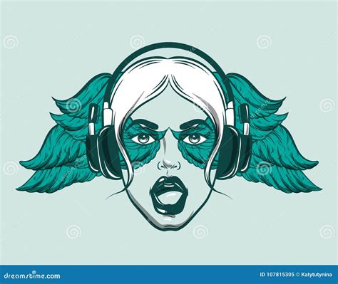 Singing Girl Pop Singer Vector Illustration Flat Cartoon Illustration