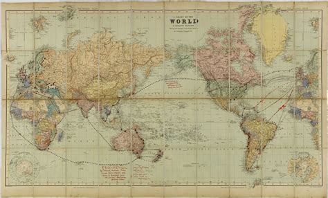 A Chart Of The World On Mercators Projection Shewing The Principal