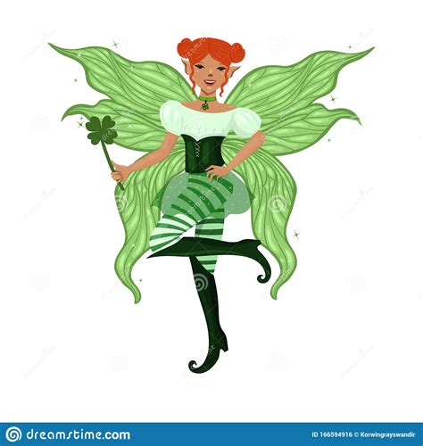 Saint Patrick S Day Fairy Isolated On A White Background Vector