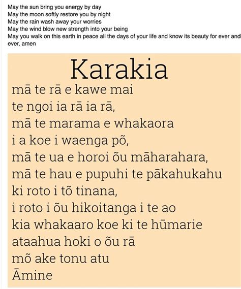 Karakia Maori Words Maori Karakia Te Reo Maori Resources Teaching