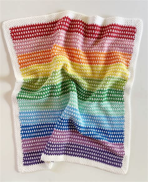 Crochet Rainbow Moss Stitch Blanket Daisy Farm Crafts
