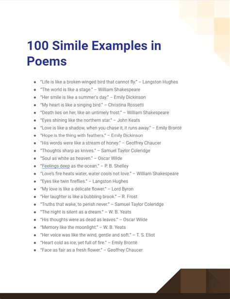 Simile In Poems 99 Examples How To Write Pdf Tips