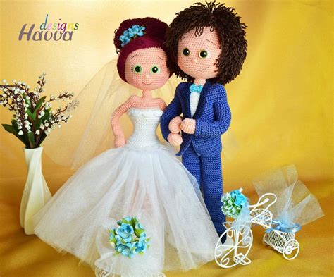 bride and groom havvadesigns crochet pattern amigurumi pdf tutorial etsy crochet wedding
