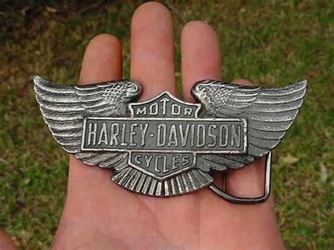 Vintage Harley Davidson Motor Cycles Belt Buckle Eagle Wings