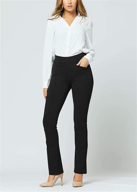 Premium Womens Stretch Dress Pants With Pockets Wear To Work Regular And Pl Ebay