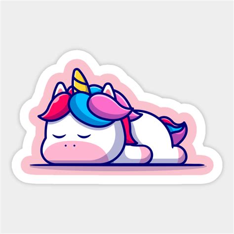 Cute Unicorn Sleeping Cartoon Cute Unicorn Sleeping Cartoon Sticker