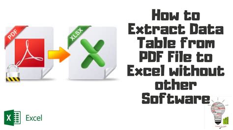 How To Extract Data Table From Pdf File To Excel Youtube