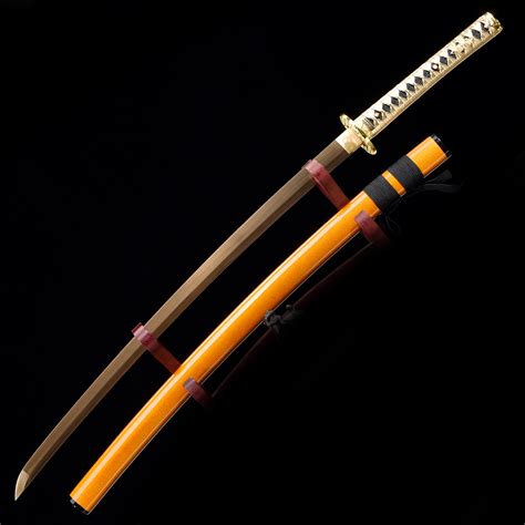 Katana Orange Épée Katana Japonaise Faite à La Main En Acier Au