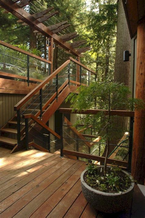 Marvelous Amazing 30 Unique Outdoor Wooden Stairs Ideas That Will