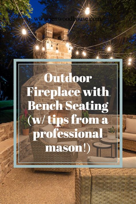 Outdoor Fireplace With Bench Seating By Jen Woodhouse Outdoorfireplace