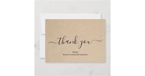 Simple Elegant Professional Business Kraft Thank You Card Zazzle
