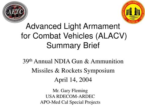 Ppt 39 Th Annual Ndia Gun And Ammunition Missiles And Rockets Symposium