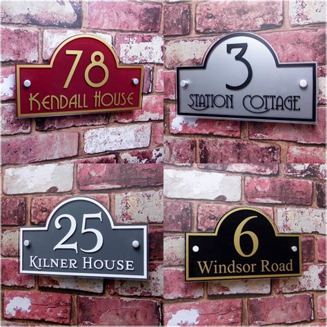 Buy Modern House Address Plaque Glass Effect Name Plate Door Number