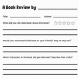 Book Review Template for Kids - FREE - Shining Brains