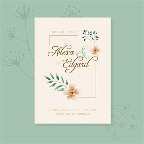 Premium Vector Floral Wedding Card