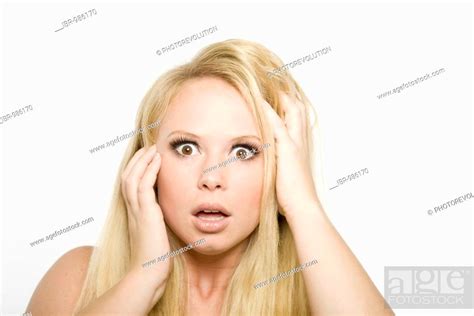 Young Blonde Woman Shocked Expression Stock Photo Picture And Rights