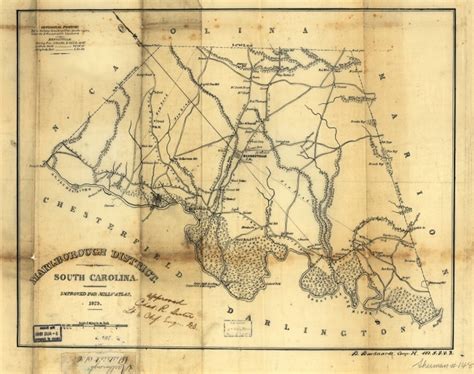1825 Map Of Marlborough District South Carolina Marlboro County