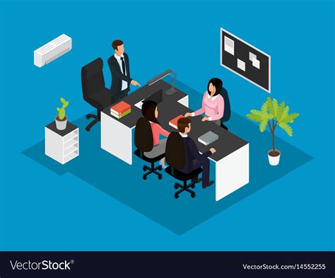Isometric Business Teamwork Concept Royalty Free Vector