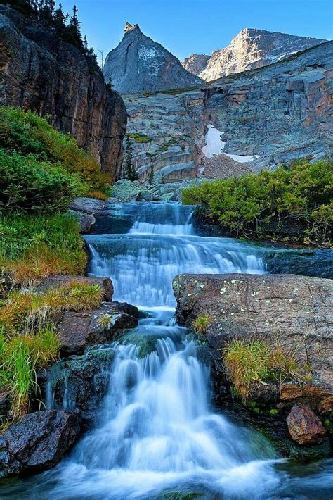 Black Lake Waterfalls In Rocky Mountain National Park