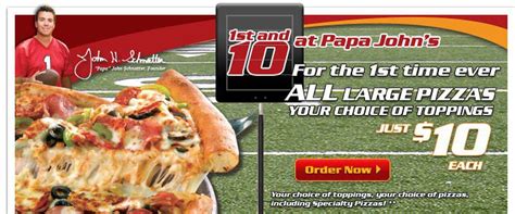 Papa Johns Has 10 Pizza Through Super Bowl Sunday