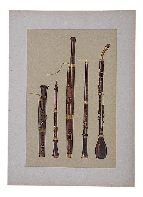 Antique Lithograph Woodwind Musical Instruments Chairish