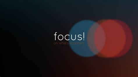 Focus On Whats Important Text With Red And Blue Bokeh Light