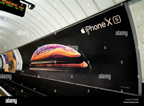Ad Poster For The New Apple Iphone Xs In The London Underground Stock