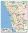 Namibia Landkarte - Namibia-Straßen-Karte (Süd-Afrika - Afrika)
