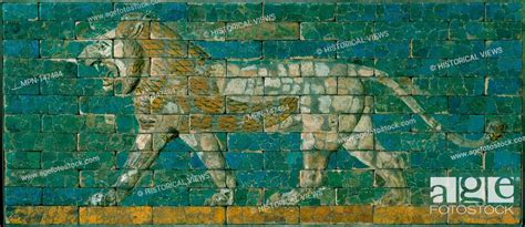 Panel With Striding Lion Period Neo Babylonian Date Ca 604 562 B
