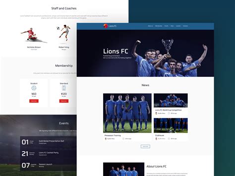 Football Website Template Weblium