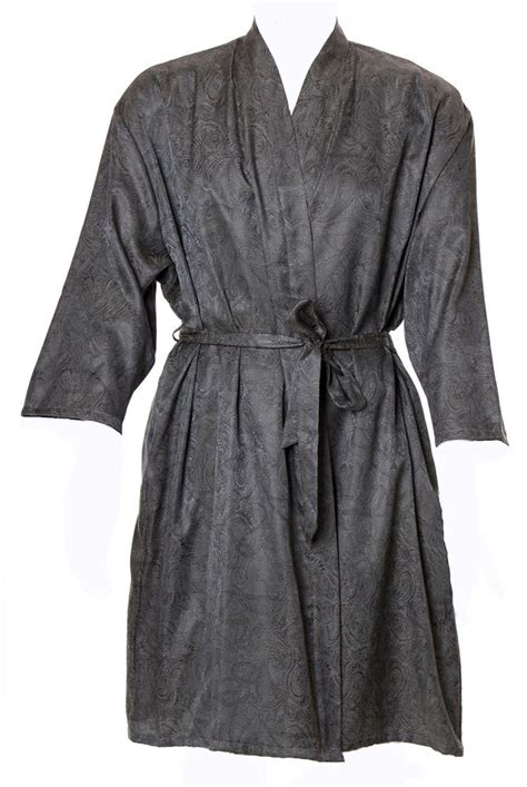 Mens Plus Size Jacquard Classic Short Kimono Robe 3064x