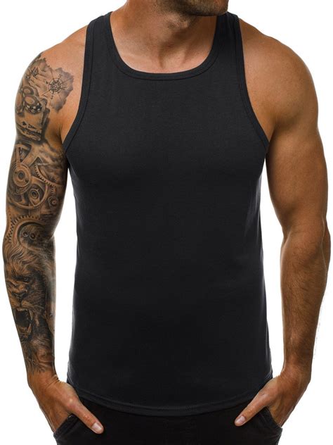 Koszulka bez rękawów męska czarna OZONEE JS 99003 OZONEE Odzieżowy