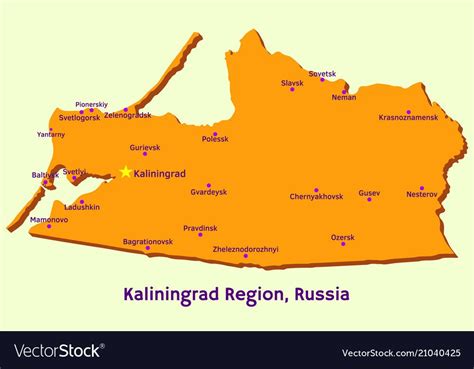 Map Of Kaliningrad Region Russia Vector Image Kaliningrad Russia Region