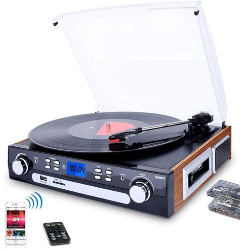 Digitnow Bluetooth Record Player With Stereo Speakers Turntable For