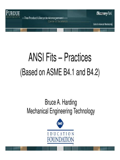 Ansi Table Of Fitspdf Engineering Tolerance Mechanical Engineering