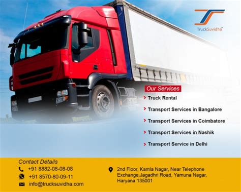 Find A Reliable Transport Agency To Shipping Your Loads Truck Suvidha