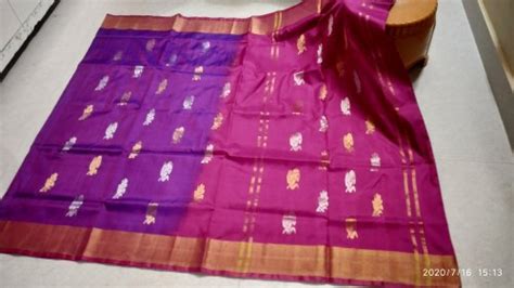 Real Zari Gold Party Wear Uppada Pure Silk Sarees 63 M With Blouse