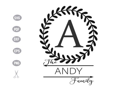Family Monogram Template SVG Design