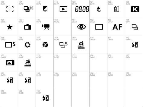 Download Free Digital Camera Symbols Regular Font