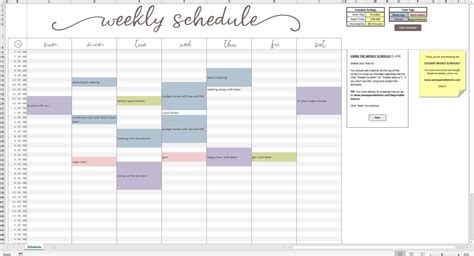 Schedule Template For Excel Weekly Excel Templates
