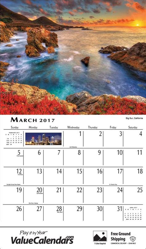 2017 Scenes Of America Calendar 10 58 X 18 12 Low Cost Staple