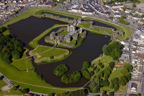 Caerphilly Castle Aerial Photograph Aerial Photographs Of Great